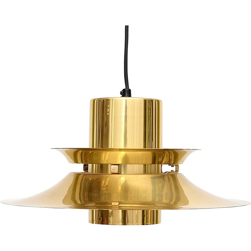 Danish vintage pendant Lamp In Brass by Hans Agne Jakobson for Viltrika - 1950s