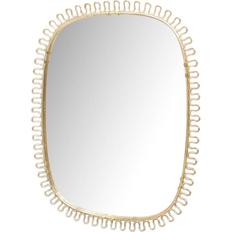 Brass Wall Vintage Mirror by Josef Frank for Svenskt Tenn - 1950s