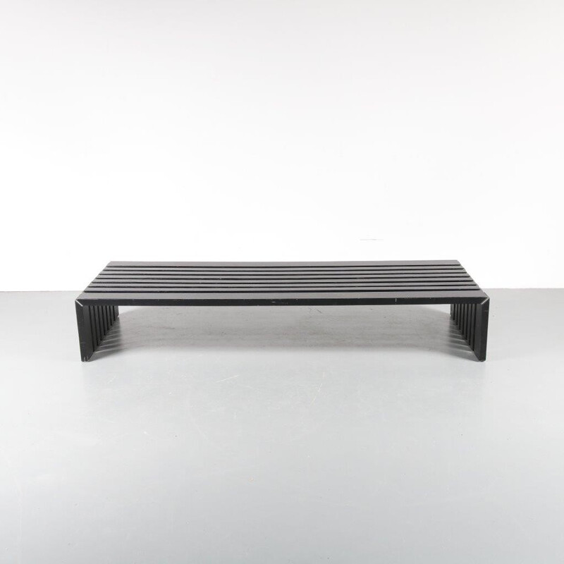 Vintage bench in black metal for Slate - 1960s