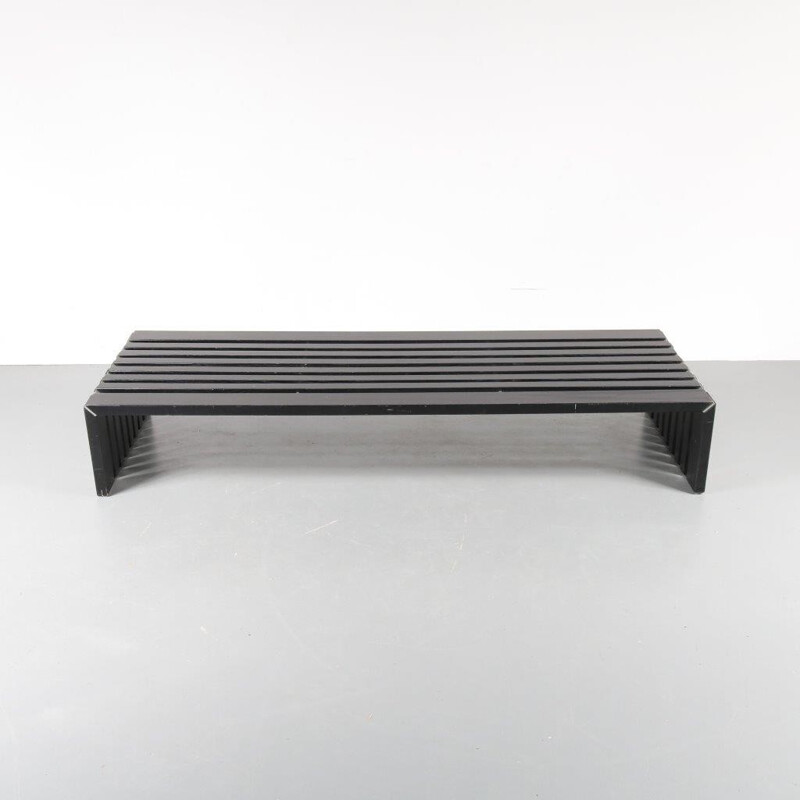 Vintage bench in black metal for Slate - 1960s