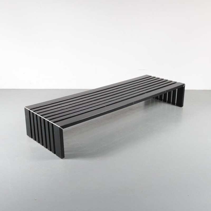 Vintage bench in black metal for Slate - 1960s