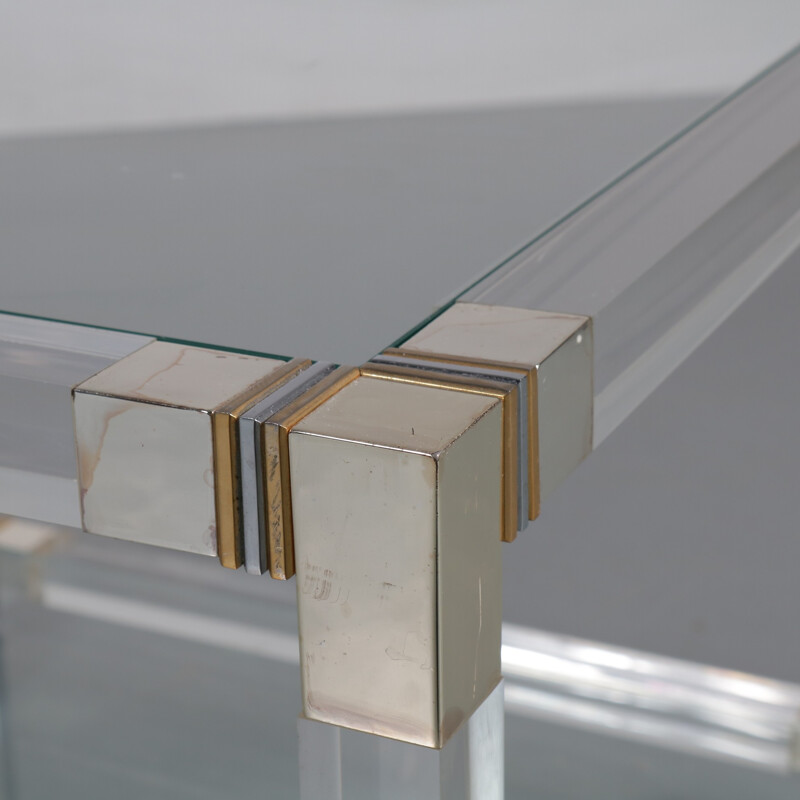 Set of 2 vintage side tables in plexiglass - 1970s