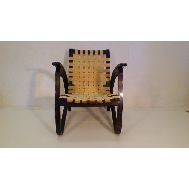 Vintage beukenhouten fauteuil van Jan Vaněk - 1930
