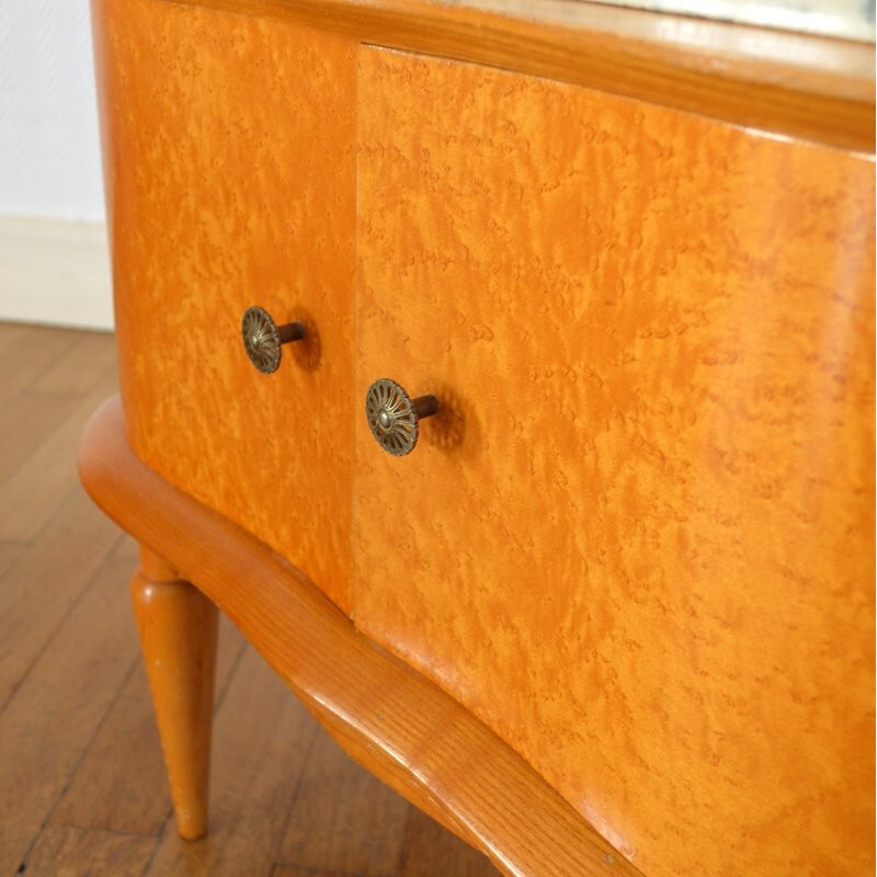 Vintage pair of bedside tables lacquered in maple wood - 1950s