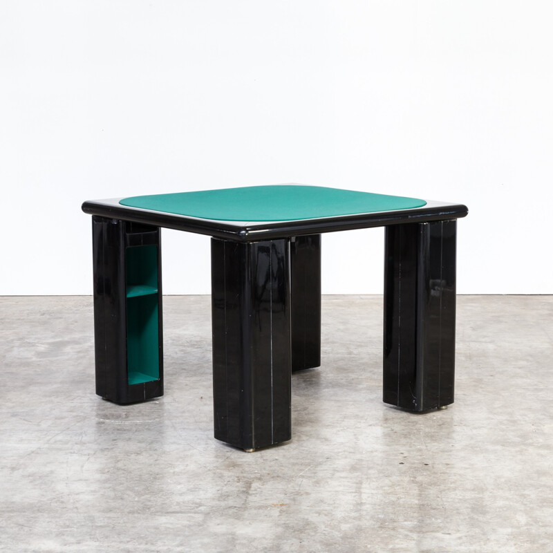 Table de jeu vintage bleue par Pierluigi Molinari pour Pozzi Milano - 1970 