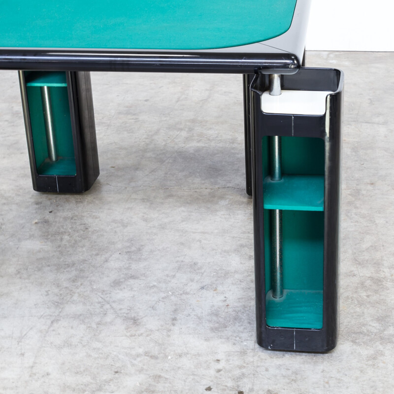 Vintage blue game table by Pierluigi Molinari for Pozzi Milano - 1970s