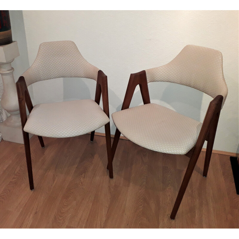 Vintage pair of "compass" armchairs by Kaï Kristiansen - 1960s
