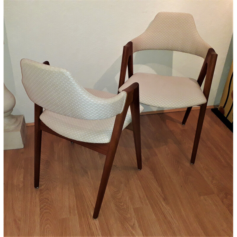 Vintage pair of "compass" armchairs by Kaï Kristiansen - 1960s