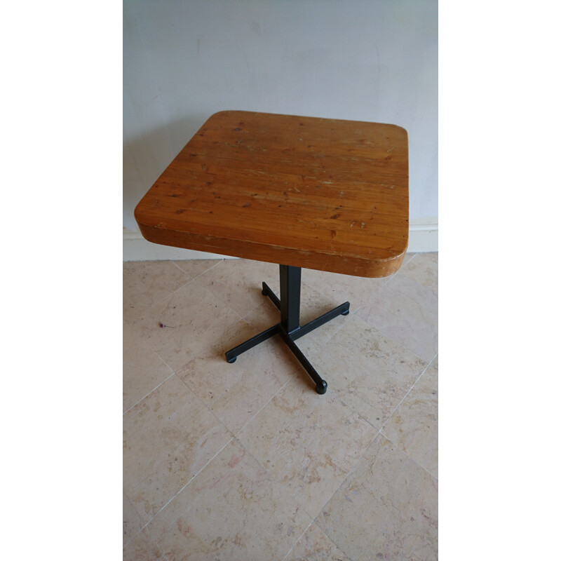 Vintage table in wood & metal by Charlotte Perriand for Les Arcs - 1960s