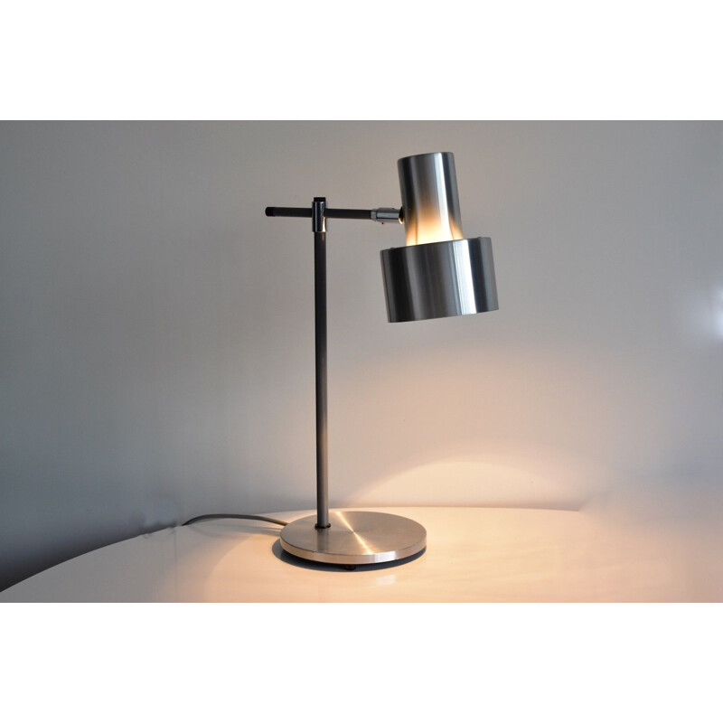 Vintage "Lento" silver table lamp by Jo Hammerborg for  Fog & Mørup - 1960s