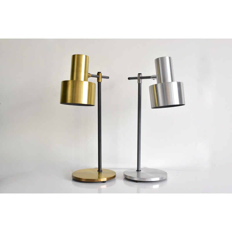 Vintage "Lento" silver table lamp by Jo Hammerborg for  Fog & Mørup - 1960s