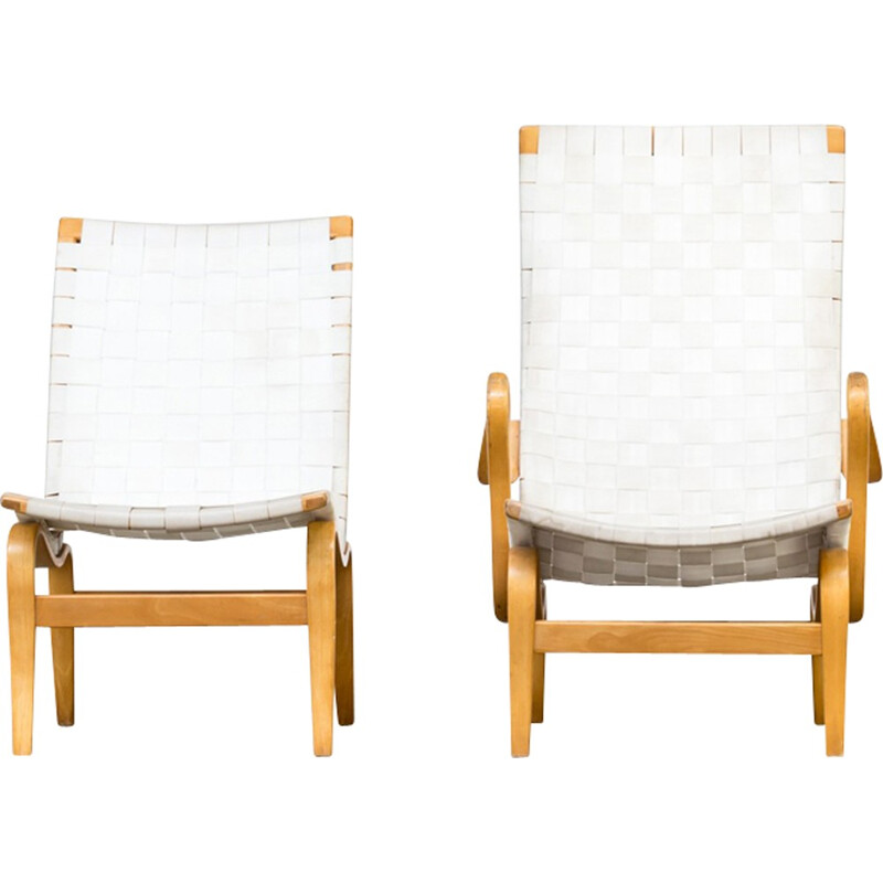 Set of 2 "Pernilla" armchairs by Bruno Mathsson for Dux - 1970s