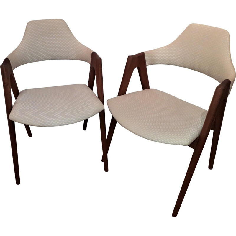 Vintage pair of "compass" armchairs by Kaï Kristiansen - 1960s