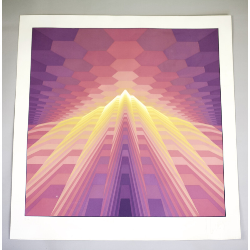 Silkscreen signed by Jean-Pierre Vasarely for "épreuve d'artiste" - 1970s 