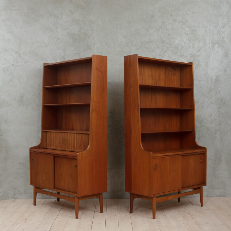 Set of 2 vintage bookcases by Johannes Sorth for Nexo - 1960s