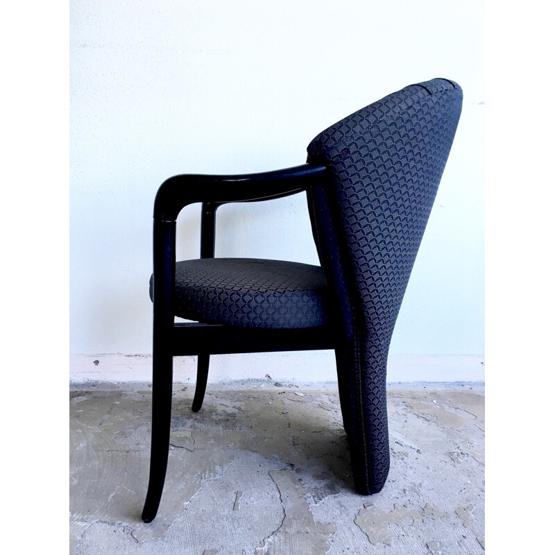Set of 4 vintage black armchairs by Pietro Constantini, 1980