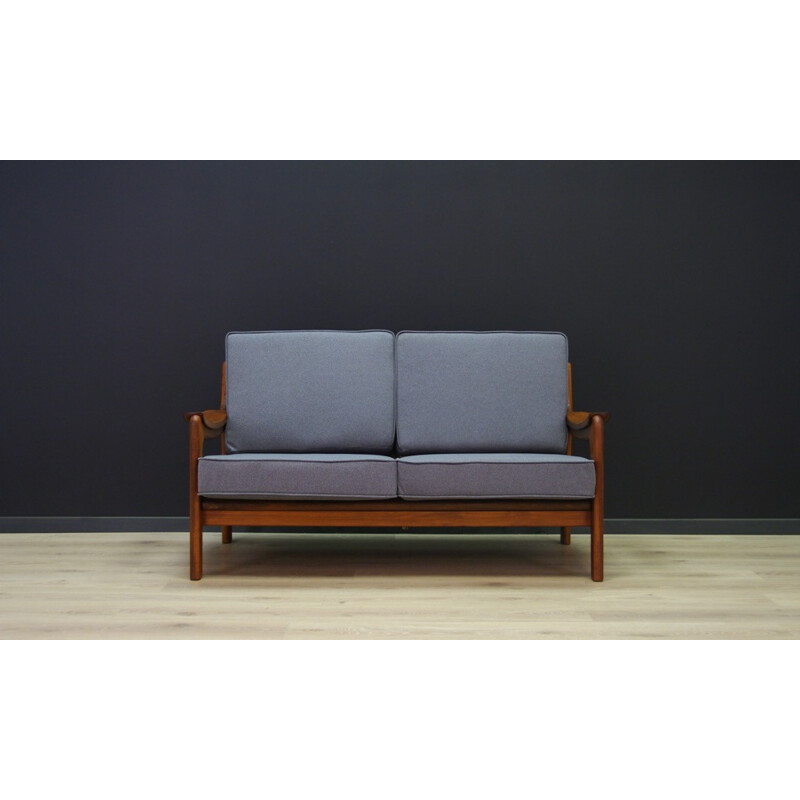 Vintage scandinavian 2-seater grey sofa - 1960s