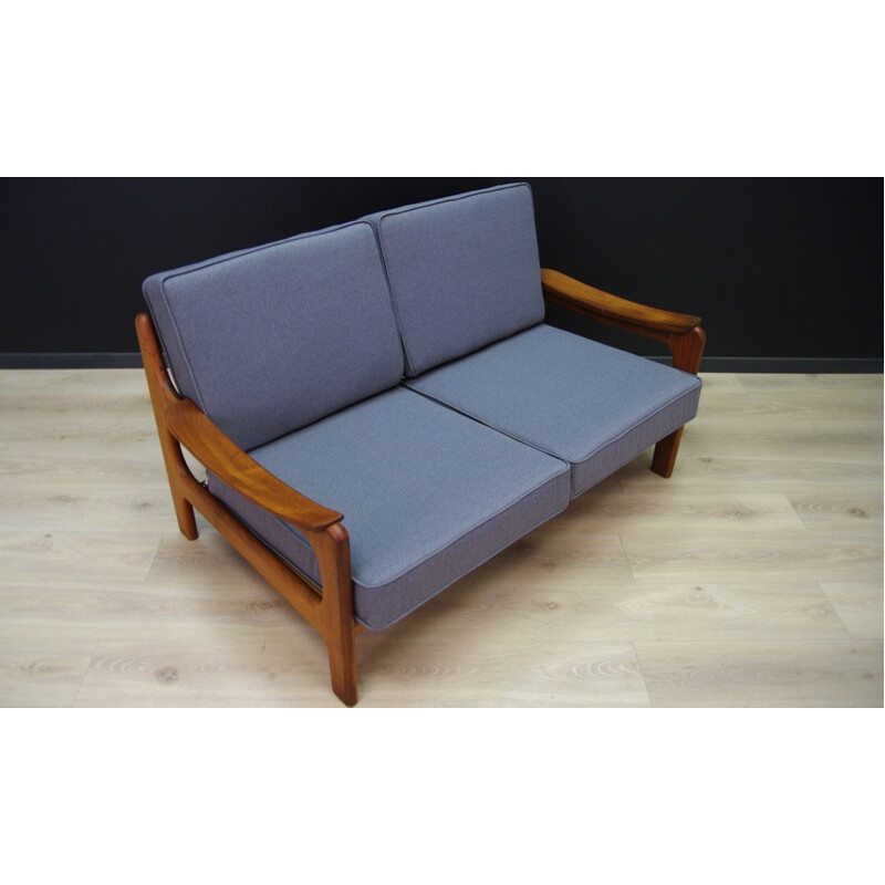 Vintage scandinavian 2-seater grey sofa - 1960s