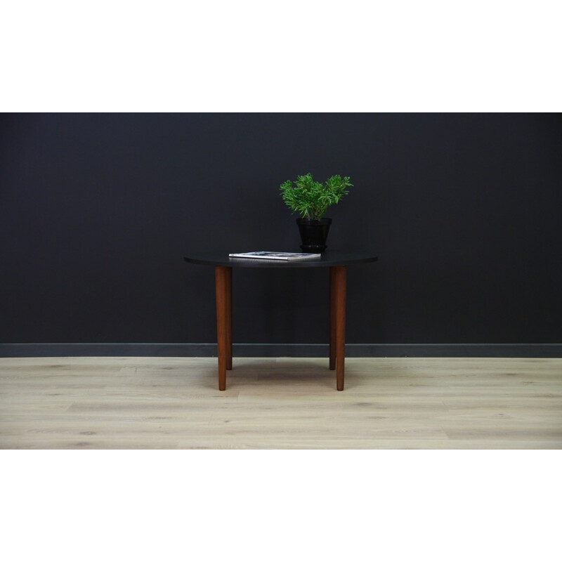 Vintage scandinavian black coffee table in teak - 1960s