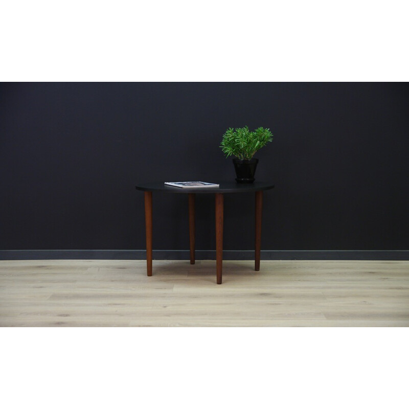 Vintage scandinavian black coffee table in teak - 1960s