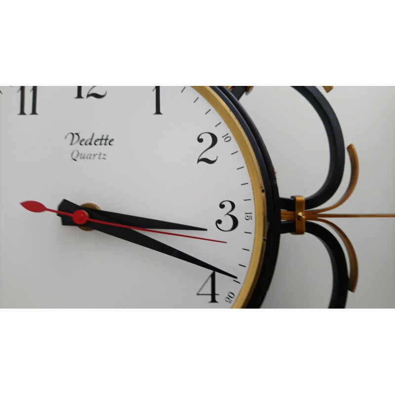 Horloge vintage en Quartz par "La Gerbe d'Or" pour Vedette -1960