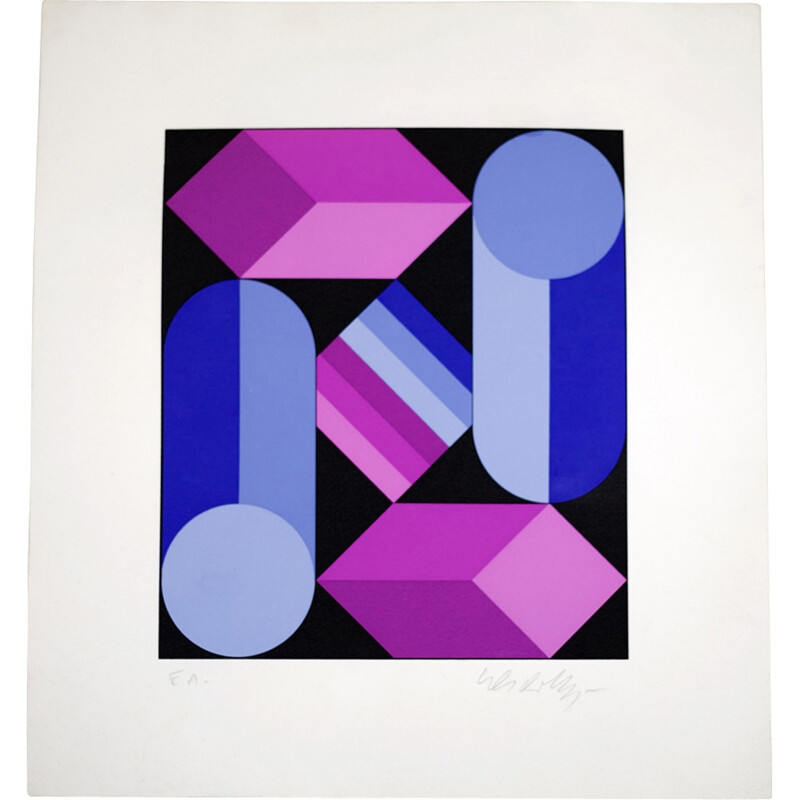 Lithograph signed Victor Vasarely for "Epreuve d'Artistes" - 1970s