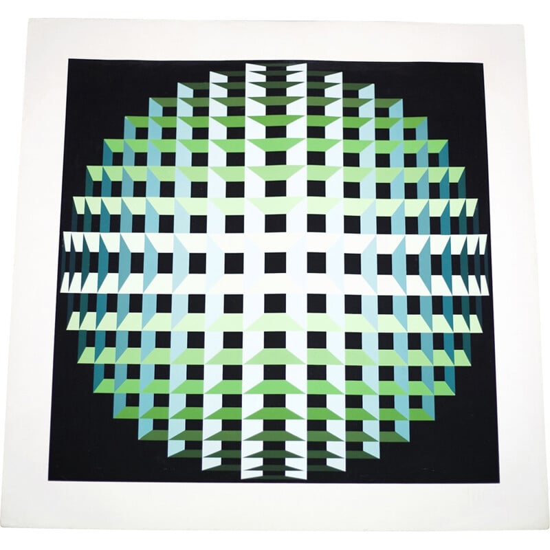 Silkscreen signed by Jean-Pierre Vasarely for "épreuve d'artiste" - 1970s 