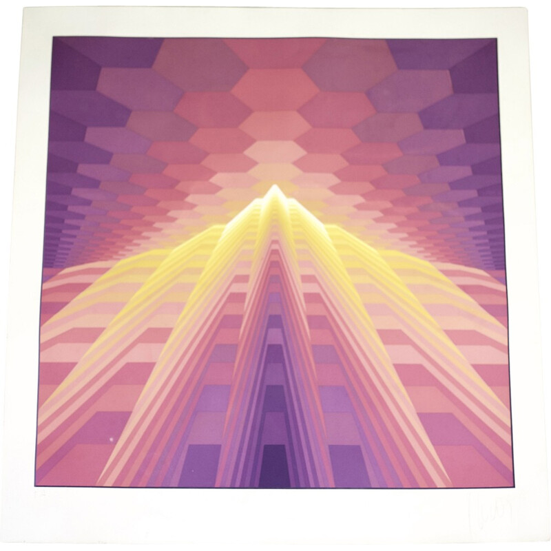 Silkscreen signed by Jean-Pierre Vasarely for "épreuve d'artiste" - 1970s 