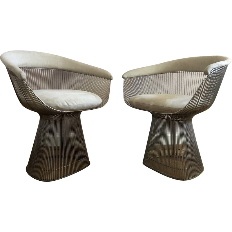 Set of 2 vintage armchairs by Warren Platner for Knoll - 1970s