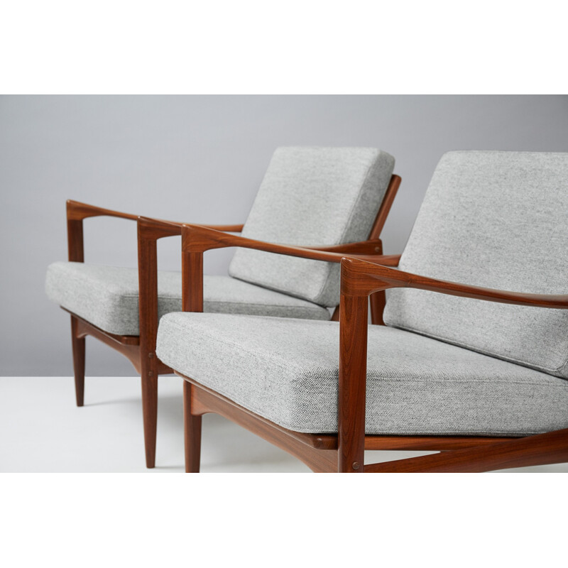 Paire de fauteuils "Candidate" en teck d'Ib Kofod-Larsen - 1960