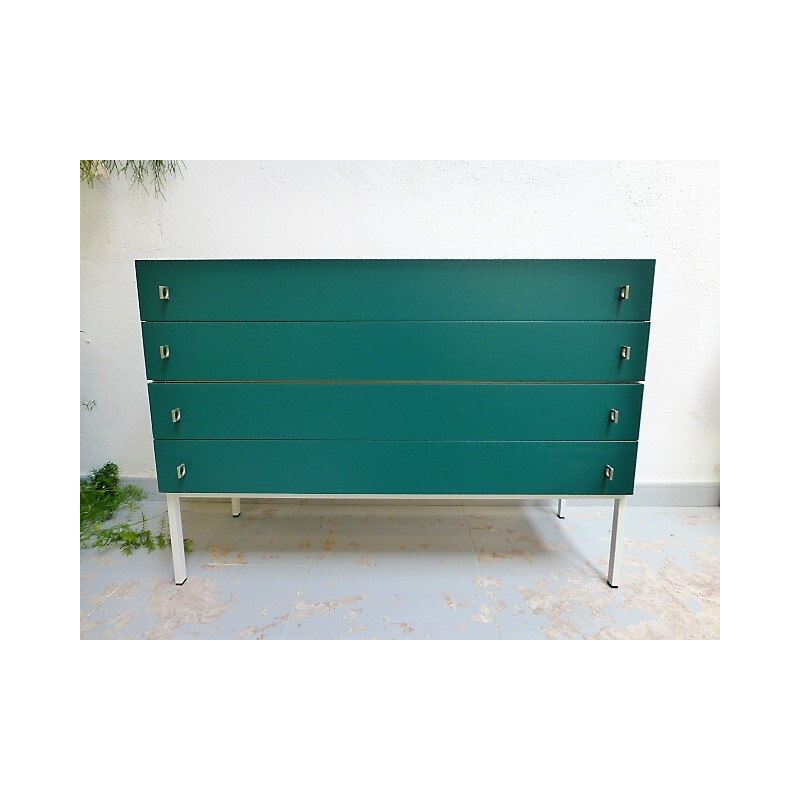Dresser in melamine white and green by Brasilia Werk - 1960s