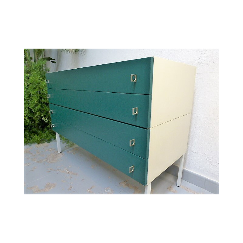 Dresser in melamine white and green by Brasilia Werk - 1960s