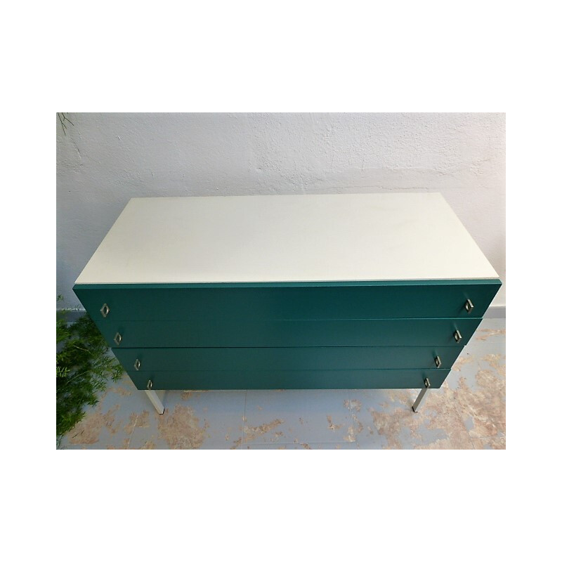 Dresser in melamine white and green by Brasilia Werk - 1960s