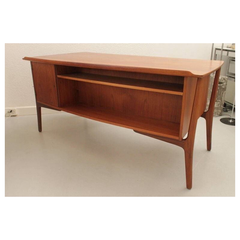 Vintage Scandinavian teak desk with 8 drawers by Svend Aage Madsen - 1960s