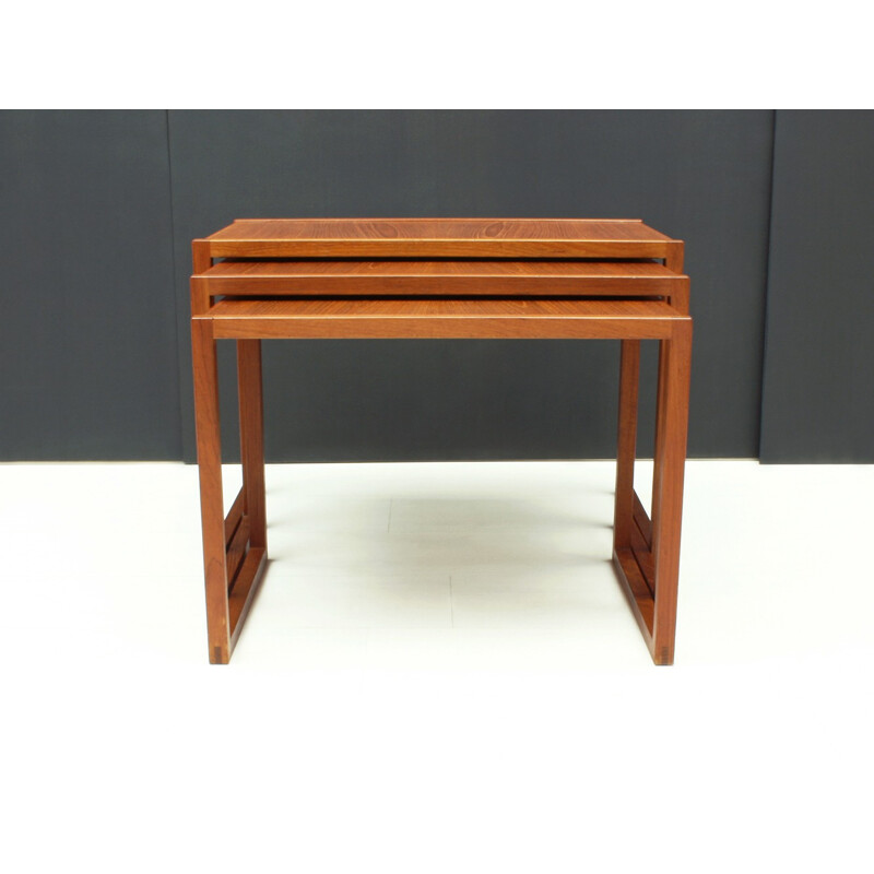 Vintage sef 3 Danish teak nesting tables Model 133 by Kai Kristiansen for Vildbjerg Møbelfabrik ApS - 1960s