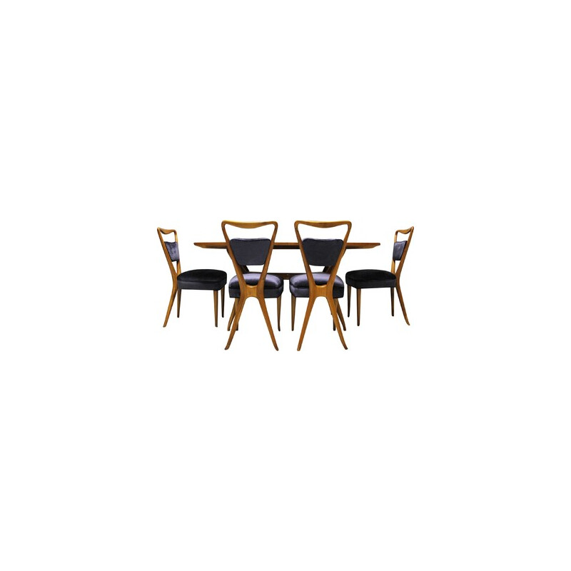 Sculptural mid century modern X-Back dining set - 1940s