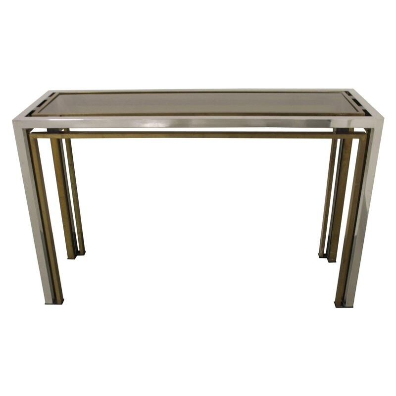 Vintage console in brass by Romeo Rega - 1970s