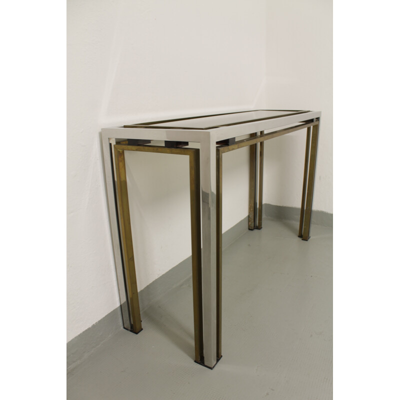Vintage console in brass by Romeo Rega - 1970s