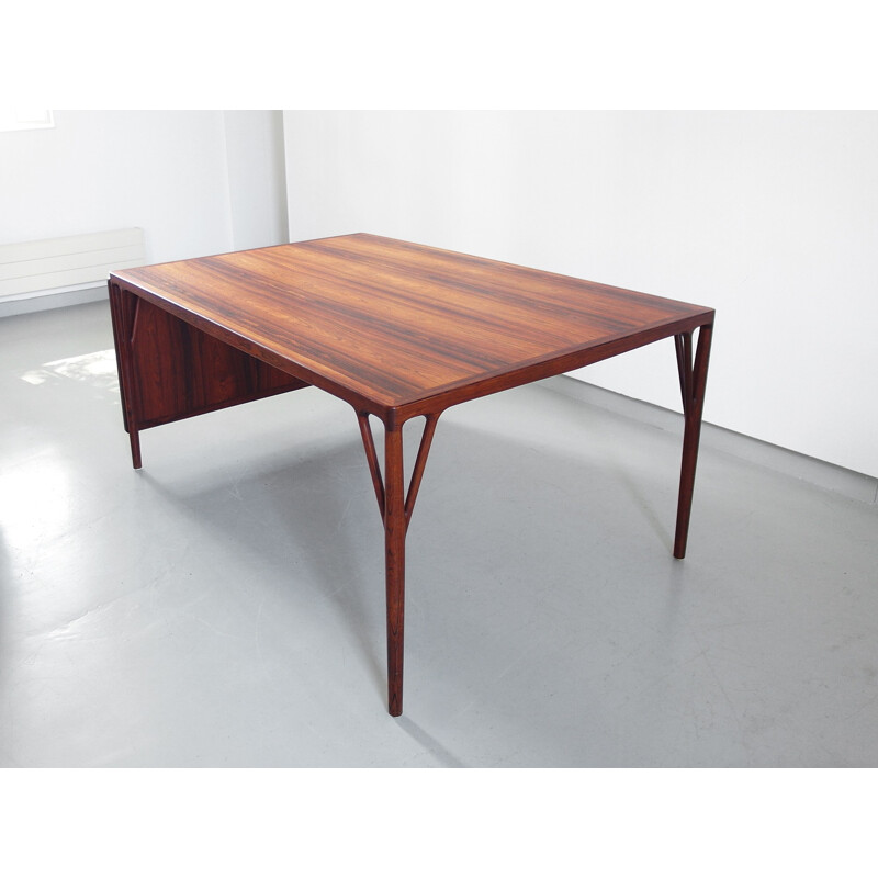 Vintage dining table in rosewood by Helge Vestergaard Jensen - 1950s