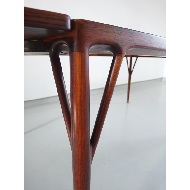 Vintage dining table in rosewood by Helge Vestergaard Jensen - 1950s