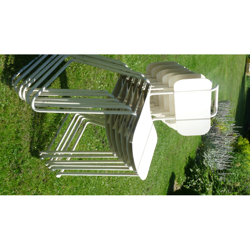 Suite de 6 chaises vintage en aluminium pour DEC - 1970