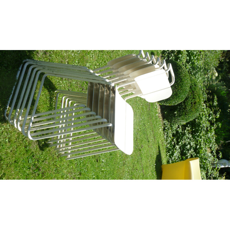 Suite de 6 chaises vintage en aluminium pour DEC - 1970