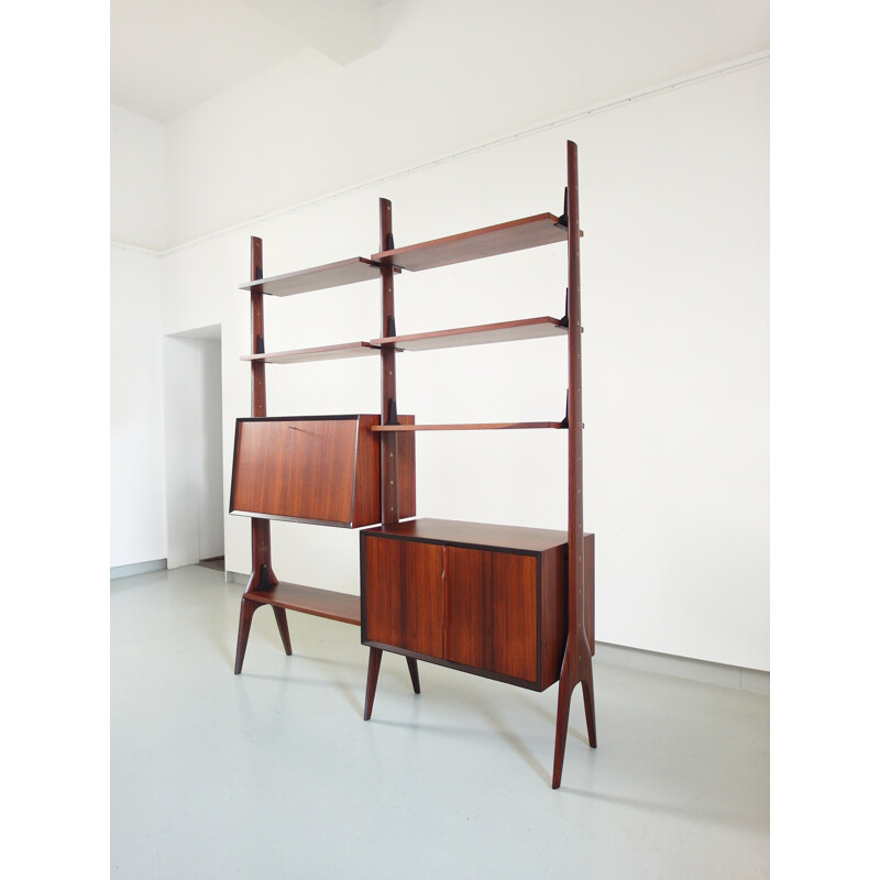 Vintage Italian shelving unit in rosewood - 1950s