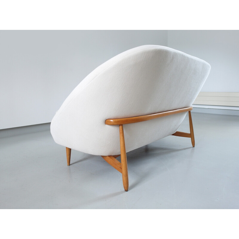 Canapé vintage en velours blanc par Theo Ruth pour Artifort  - 1960
