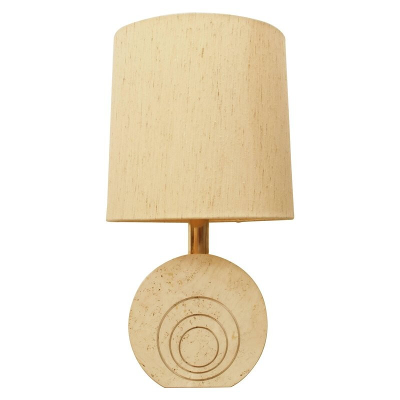 Vintage table lamp in travertine by Fratelli Manelli - 1970s