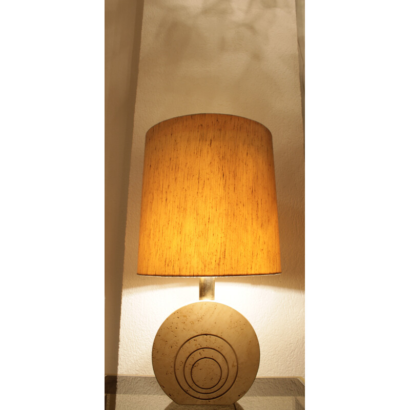Lampe de table vintage en travertin par Fratelli Manelli - 1970
