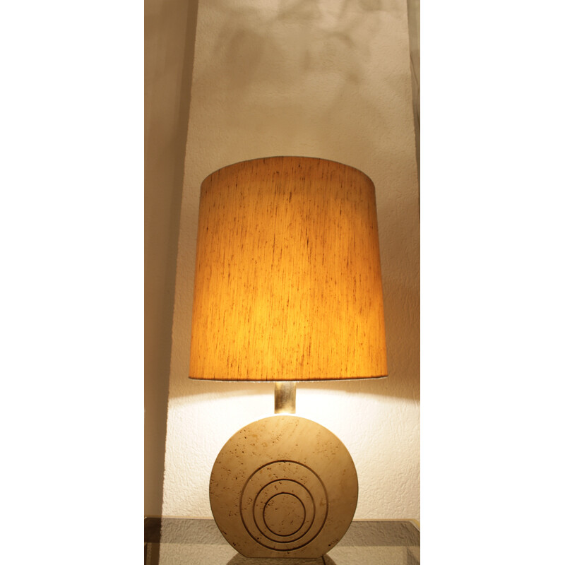 Vintage table lamp in travertine by Fratelli Manelli - 1970s