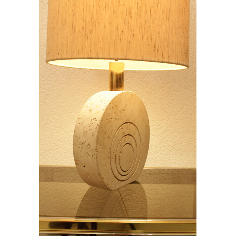 Vintage table lamp in travertine by Fratelli Manelli - 1970s
