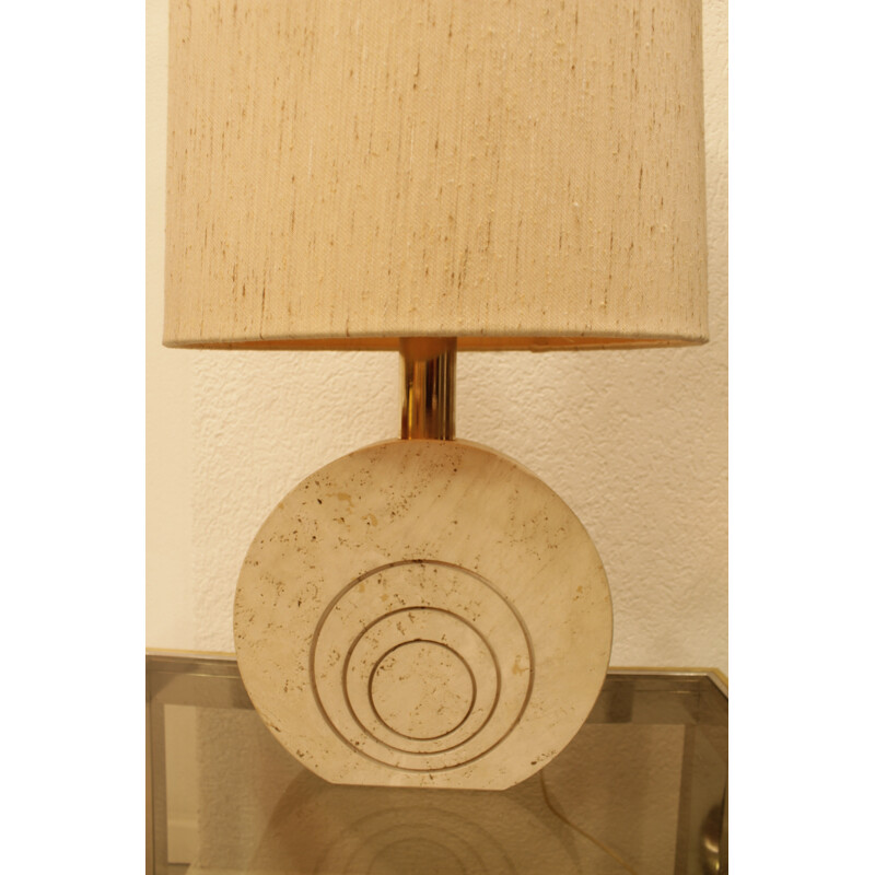 Lampe de table vintage en travertin par Fratelli Manelli - 1970