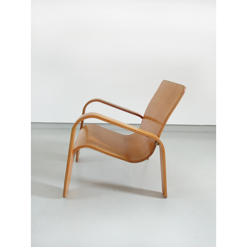 Vintage lounge chair in birchwood by Han Pieck for Lawo - 1940s